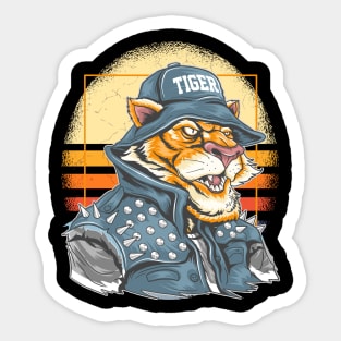 Vintage Punk Tiger Rocks Sticker